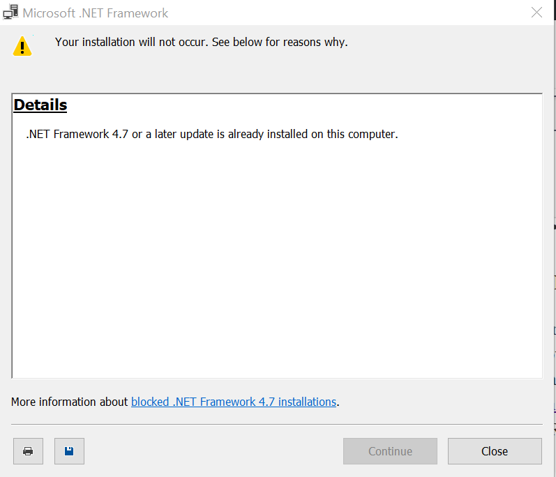 Окно компонентов Windows с отмеченным .NET Framework