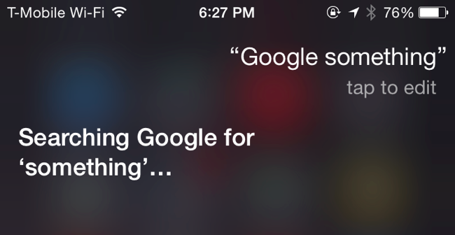 Пример команды Siri для поиска в Google