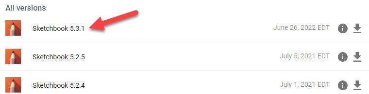 Выберите версию приложения на APKMirror