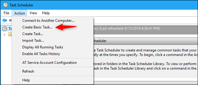 Создание базовой задачи в Планировщике задач