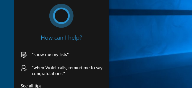 Очистка истории Cortana в Windows 10