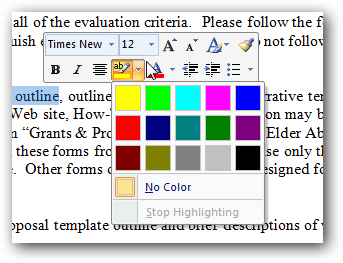 Мини-панель форматирования в Office 2007