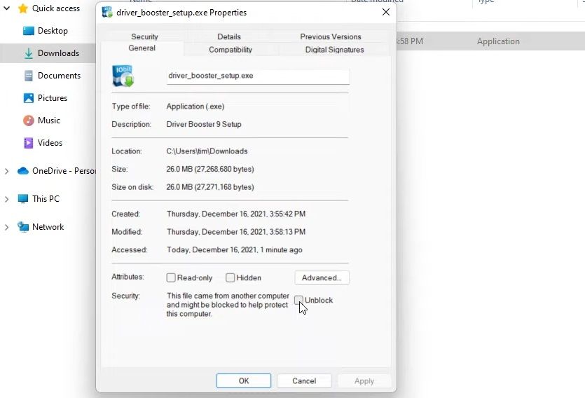 Флажок «Разблокировать»