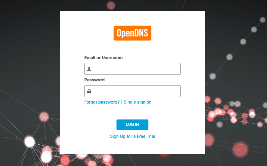 Вход в панель OpenDNS — Cisco Umbrella