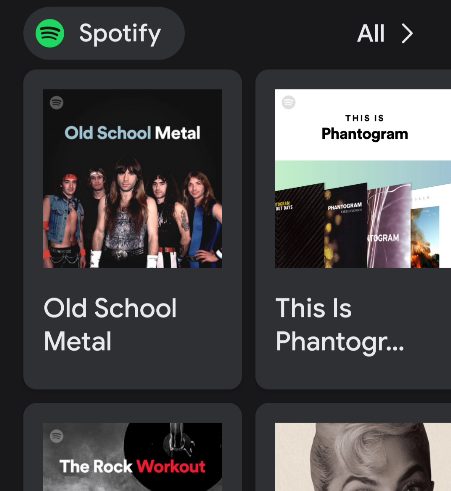 Упрощённый интерфейс Spotify.