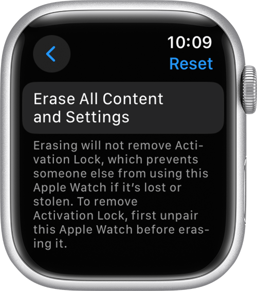 Factory Reset Apple Watch