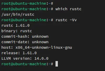 проверка версии rust
