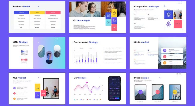 Шаблон Pitch Deck Google Slides от Kreate Tribe на Envato Elements