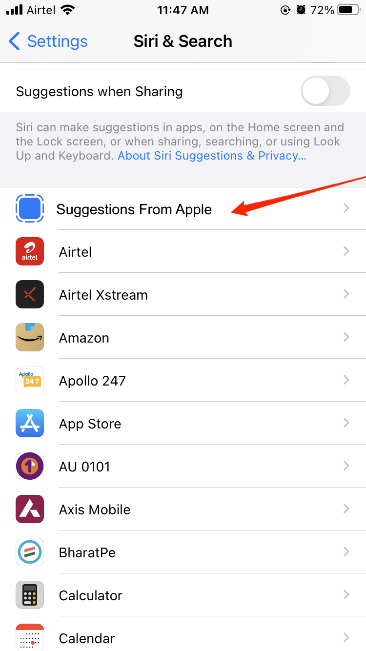 Кнопки для отключения подсказок от Apple