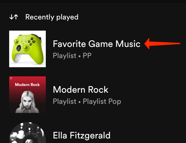 Выберите плейлист в Spotify на Android