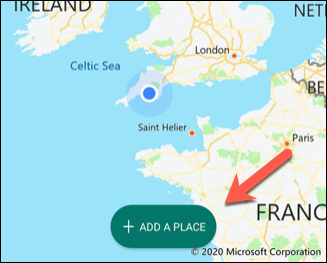 Кнопка Добавить место для сохранения нового адреса