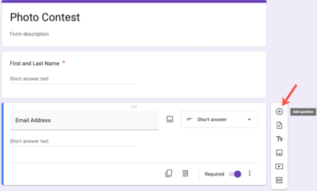 Панель с кнопкой добавления вопроса