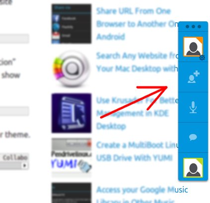 Боковая панель TogetherJS со списком участников и их аватарами