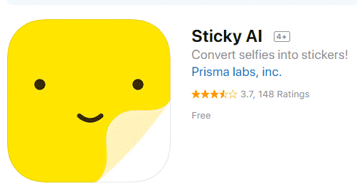 App‑Icon von Sticky mit Vorschau eines freigestellten Gesichts