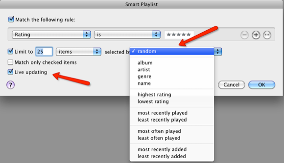 Выбор способа отбора треков: Random (случайно)