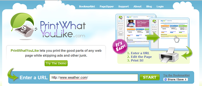 Интерфейс Print What You Like с опциями удаления фона и изображений