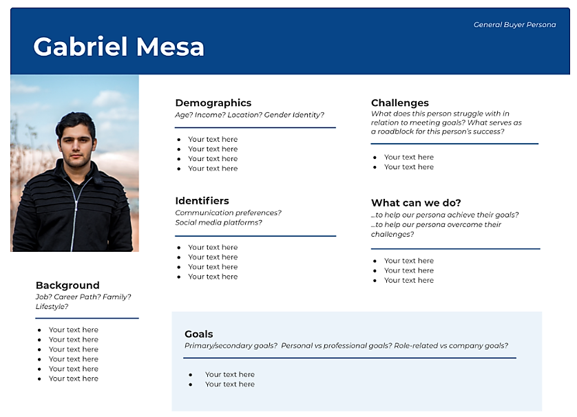 semi fictional representation of buyer persona