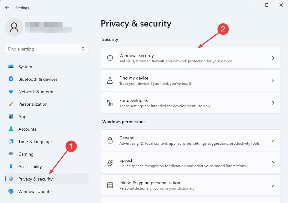 Параметры конфиденциальности и безопасности