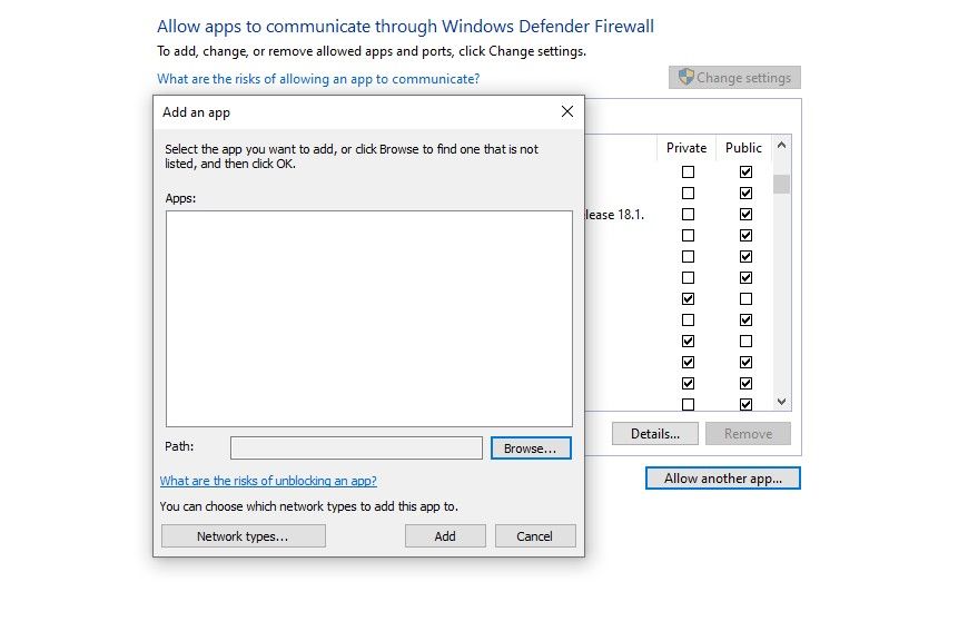 Выбор пути установки Discord для добавления в исключения брандмауэра