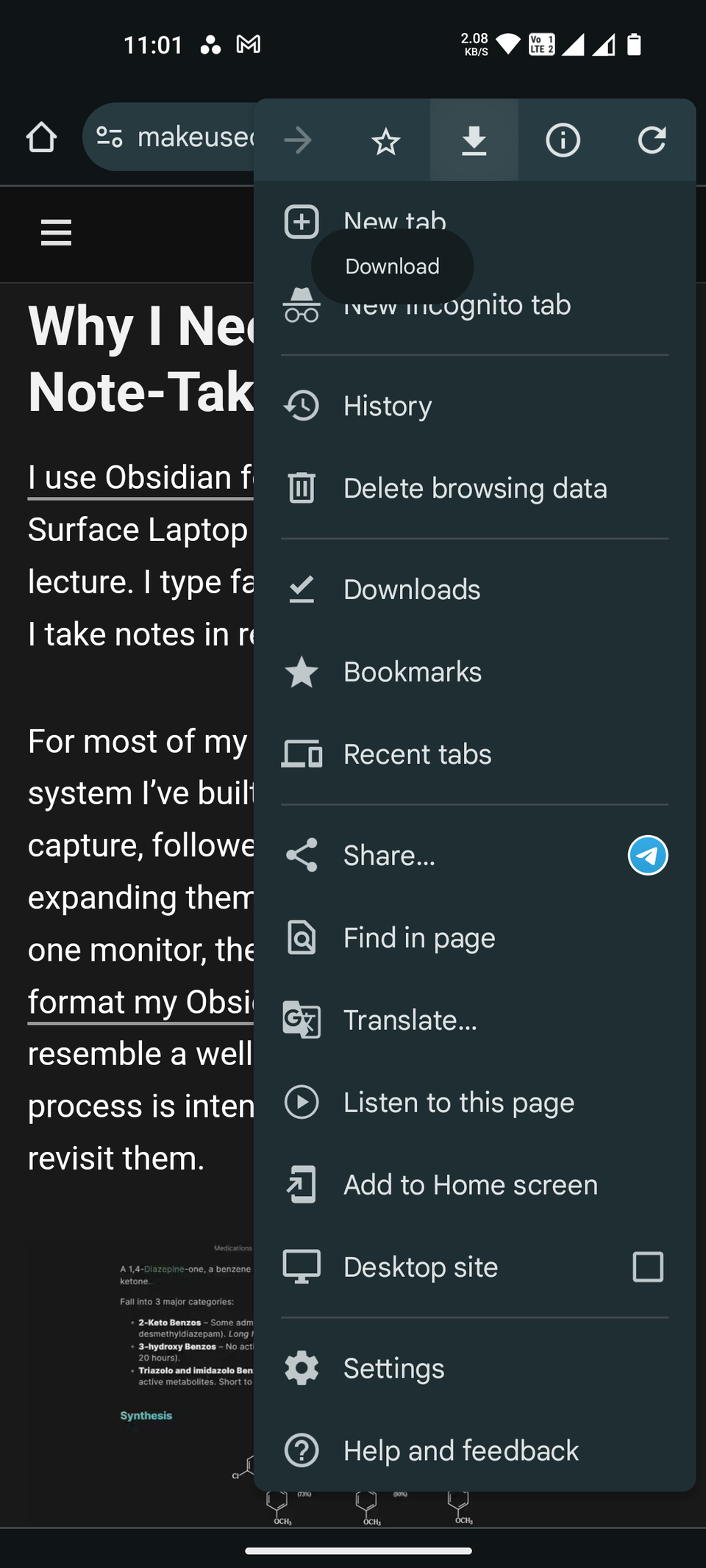 Загрузка веб‑страницы в Chrome на Android