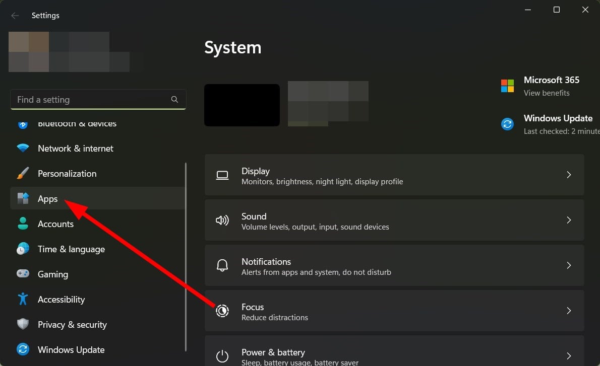 Окно «Приложения» в Параметрах Windows
