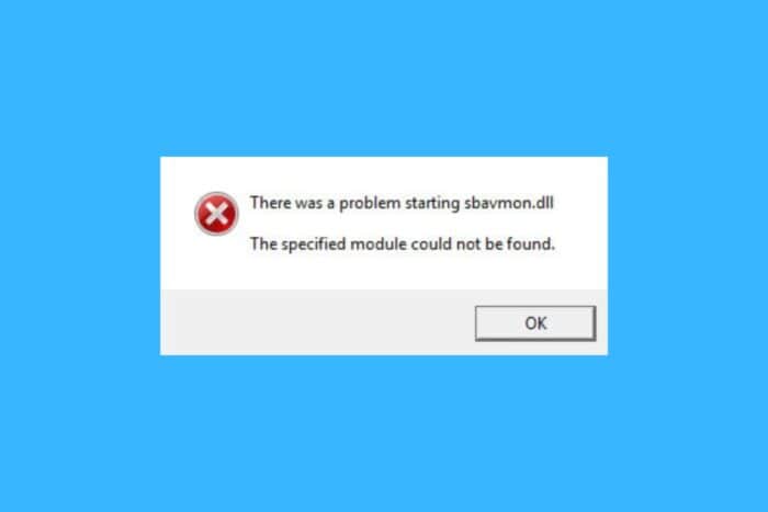 Исправить ошибку sbavmon.dll в Windows