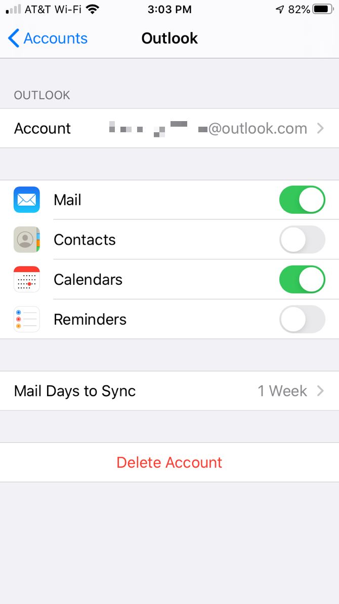 Настройки Outlook на iPhone