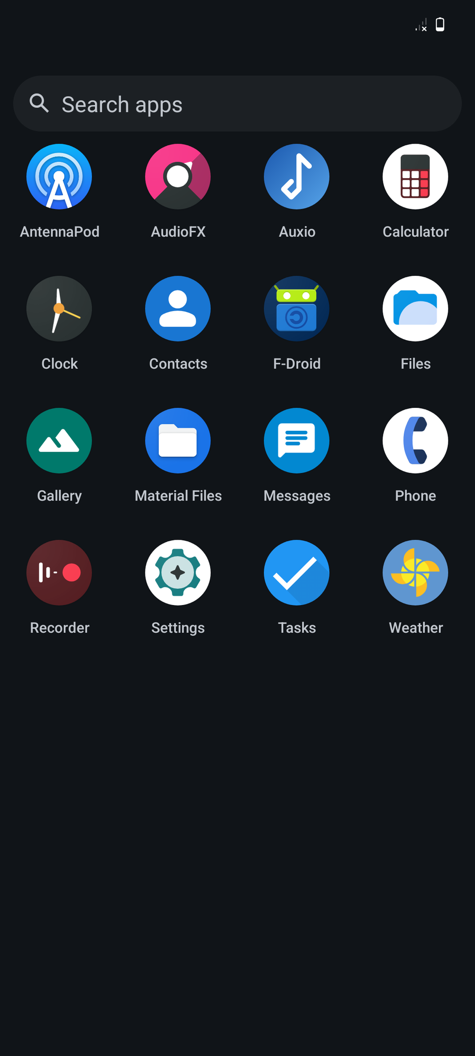App drawer in LineageOS 21.