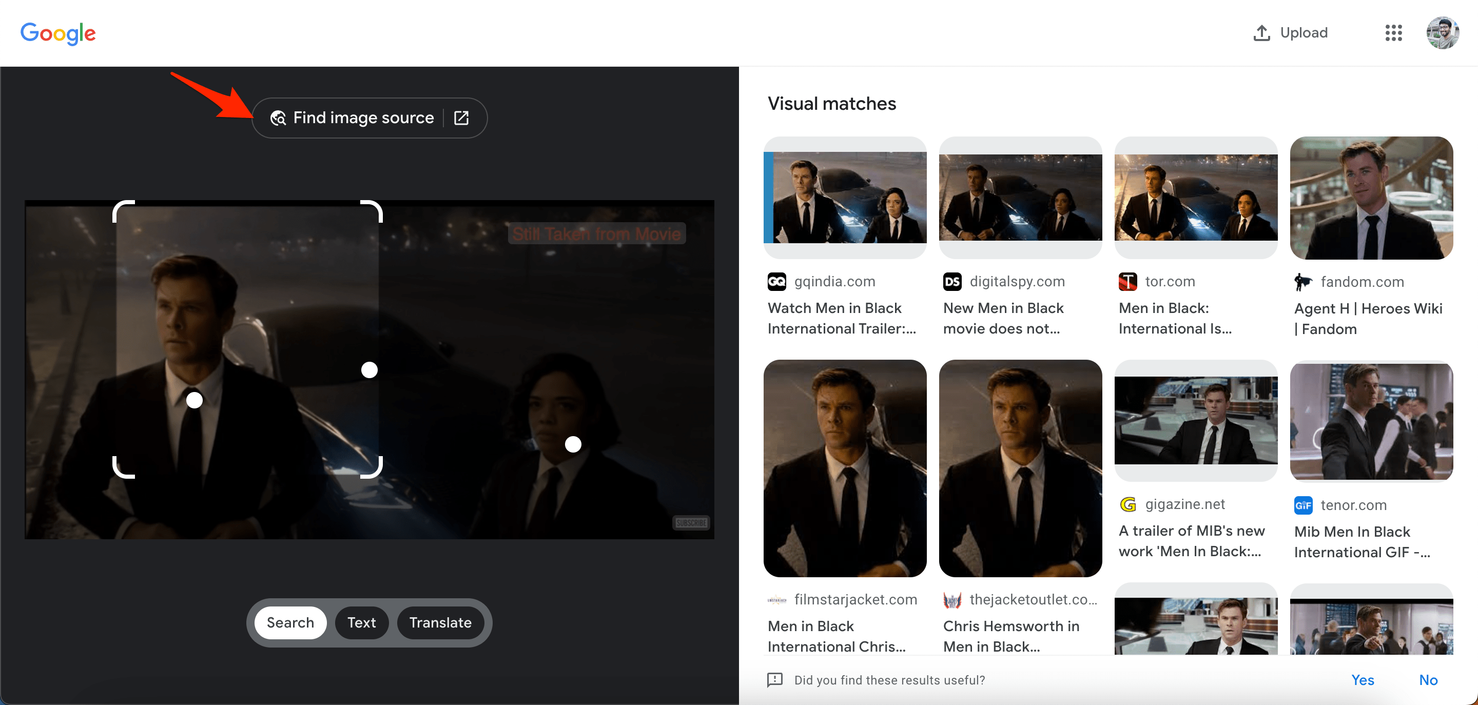 Find Image Source Google Reverse Video