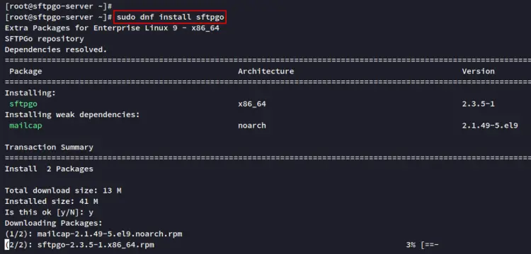 Установка sFTPGo на Rocky Linux