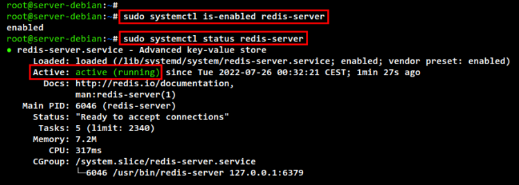 Проверка статуса Redis