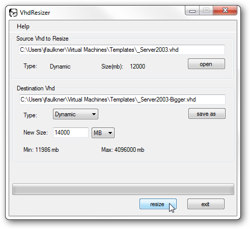 Индикатор выполнения копирования VHD