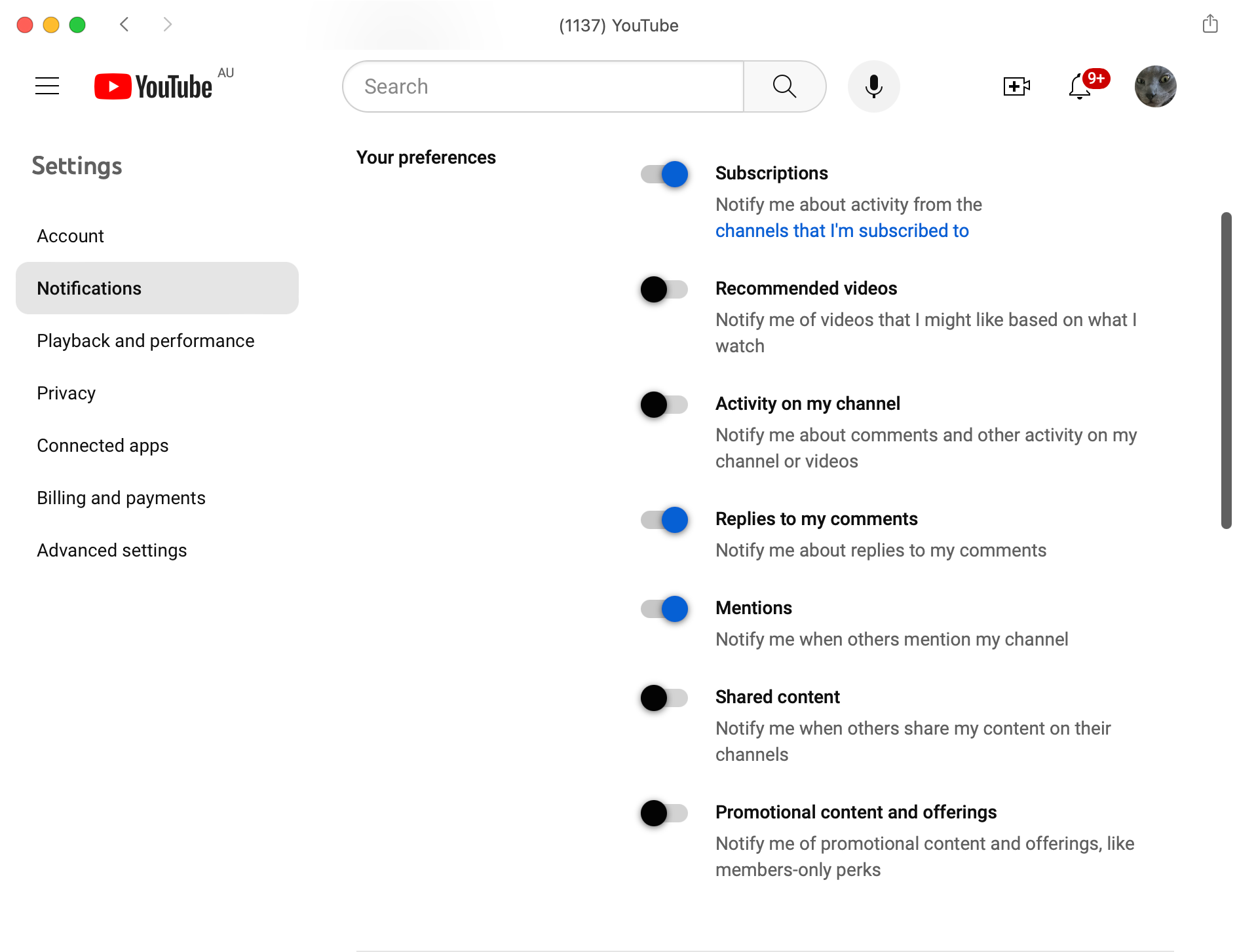 YouTube как закреплённое веб‑приложение в Dock