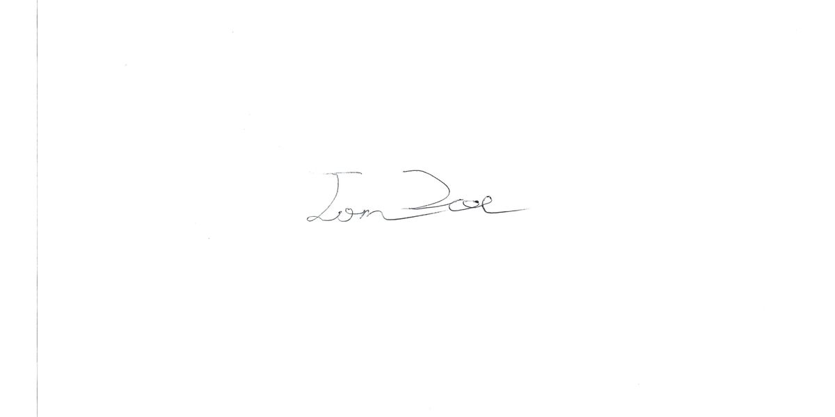 Подпись, содержащая имя Jon Doe