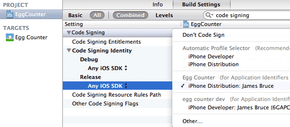 проверка подписи кода в Xcode