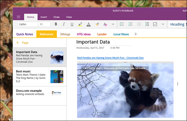 Встраивание онлайн-контента в OneNote