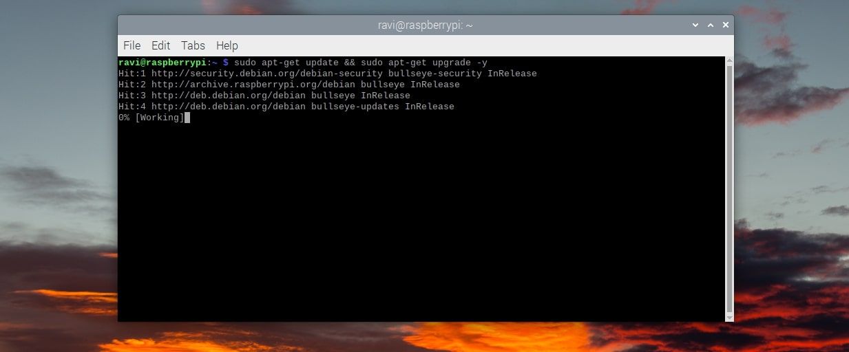 update repositories and packages on raspbian os
