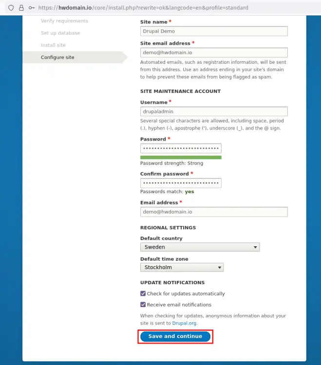 Настройка сайта