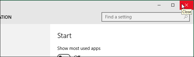 Закрытие окна Параметры
