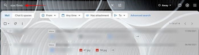 Поиск крупных писем в Gmail