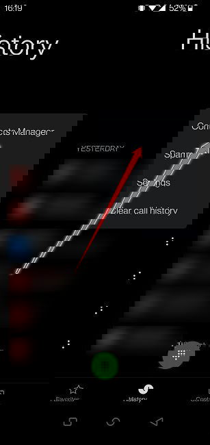 Меню управления контактами в мобильном приложении — пункт 'Contacts Manager' на OnePlus