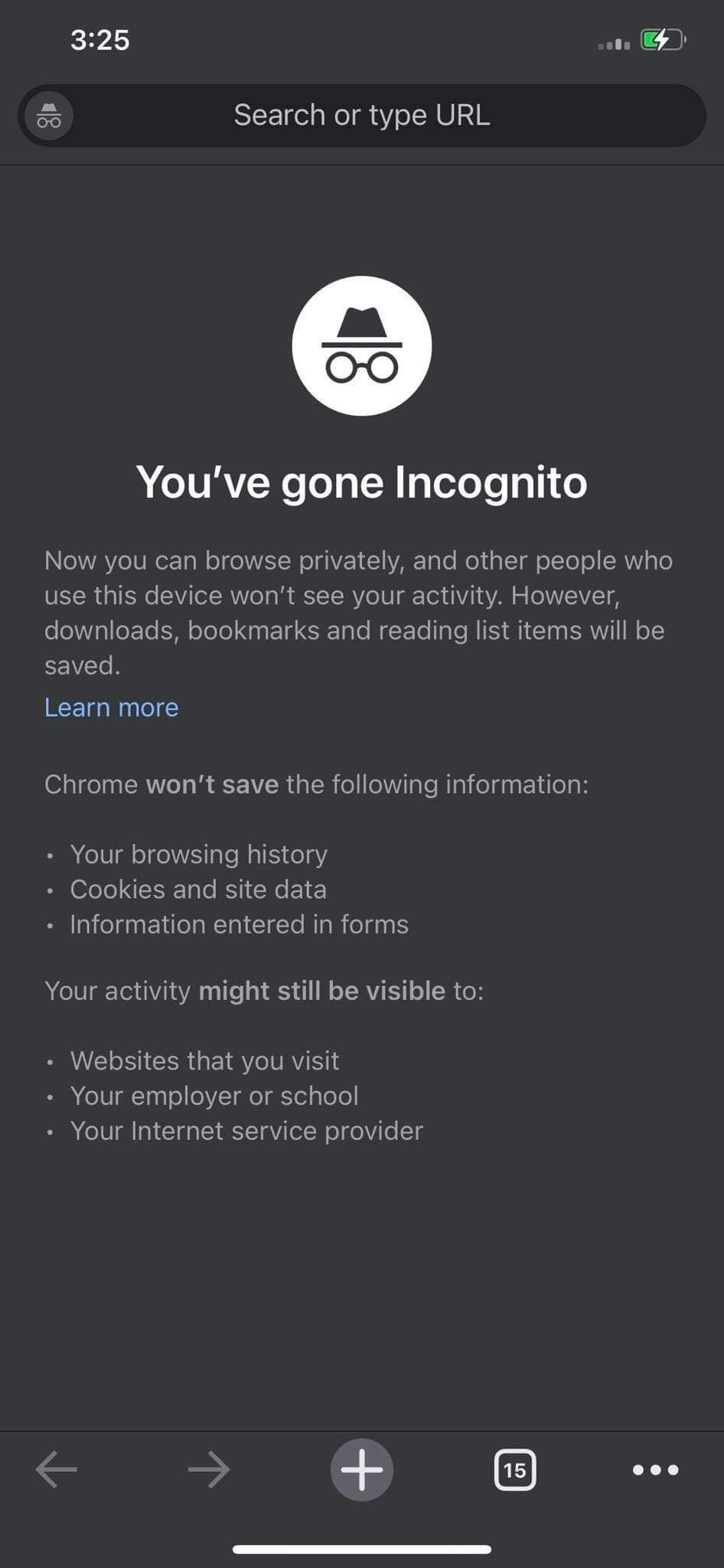 Открытие Chrome на iOS