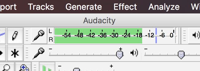 Монитор уровня в Audacity