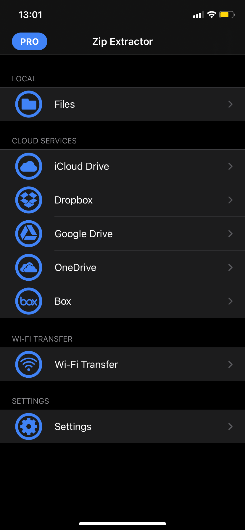 Главная страница Zip & RAR Extractor