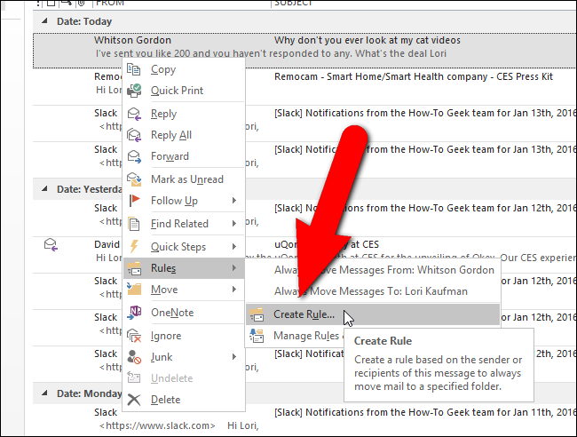 Уведомления Outlook только для важных писем
