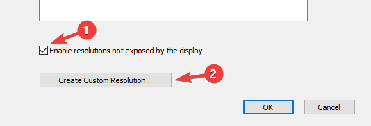 Разрешения, не поддерживаемые дисплеем, включение в NVIDIA
