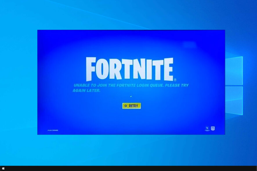 Как исправить Unable to join login queue в Fortnite