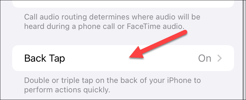 Выберите функцию Back Tap в настройках.