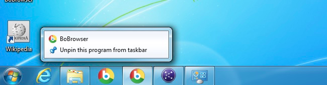 Скриншот: контекстное меню значка в панели задач с вариантом открепления