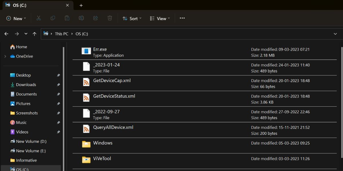 Вставка файла Err в корень диска C